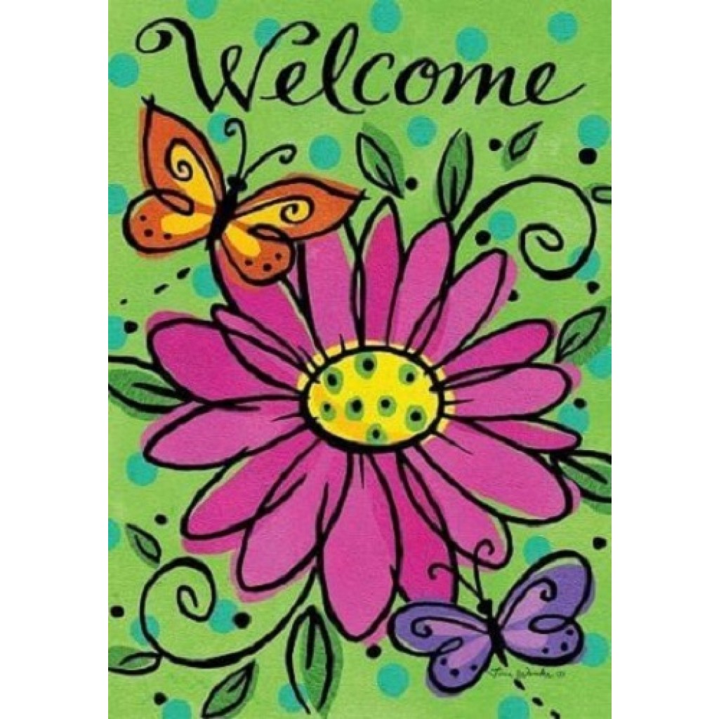 Whimsy Daisy Flag | Welcome Flags | Floral Flags | Double Sided Flags