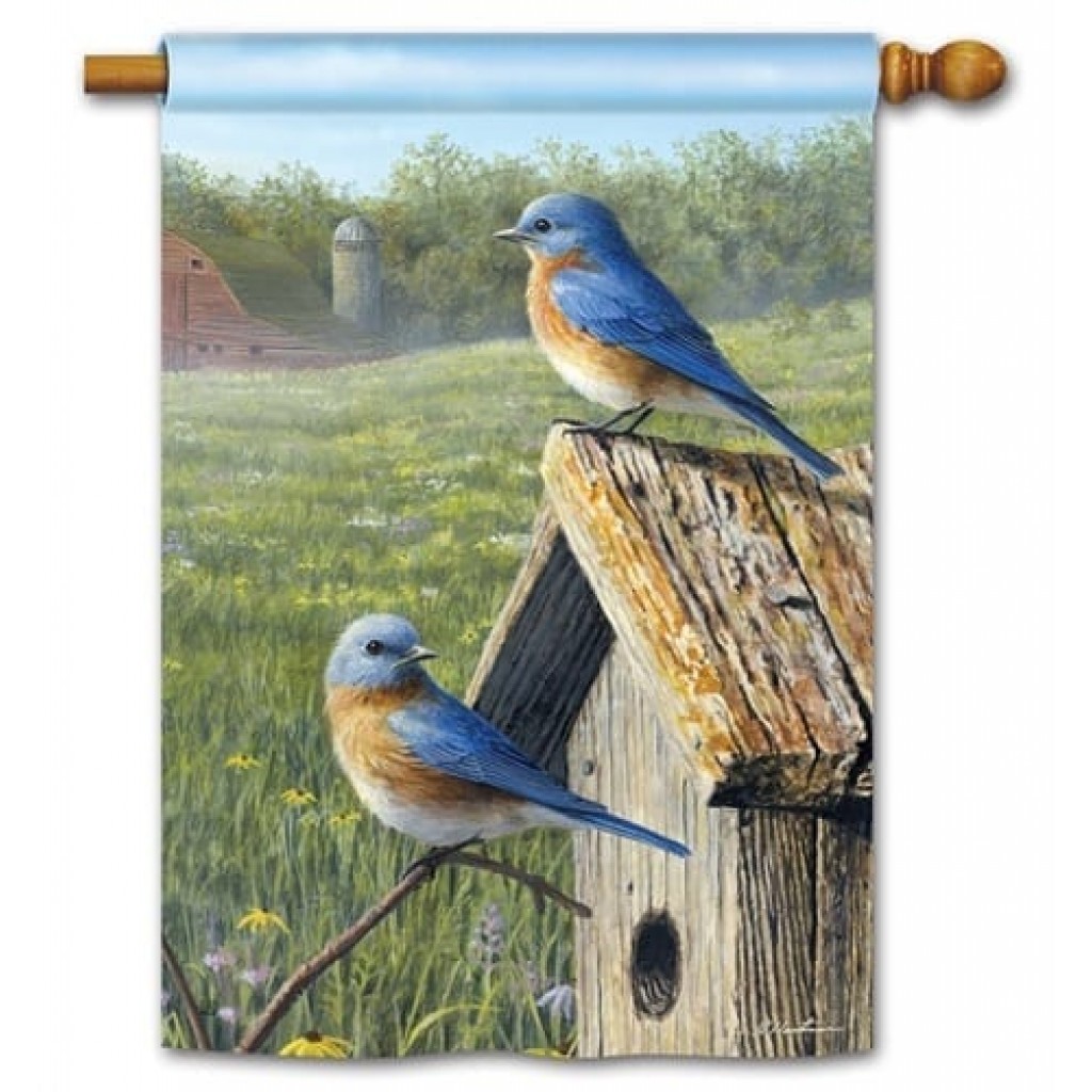 Summer Bluebirds House Flag Bird Flags Summer Flags Yard Flags