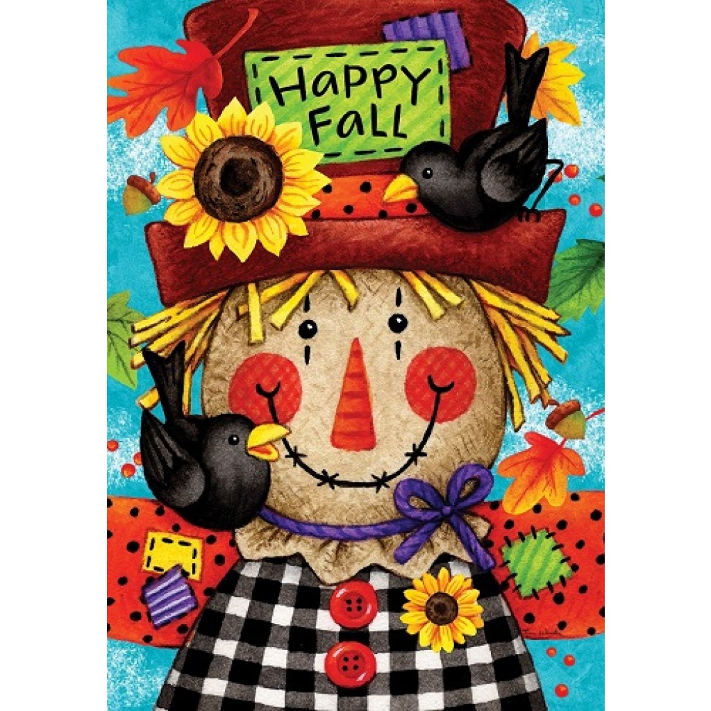 Happy Scarecrow Flag Garden Flags Fall Flags Double Sided Flags