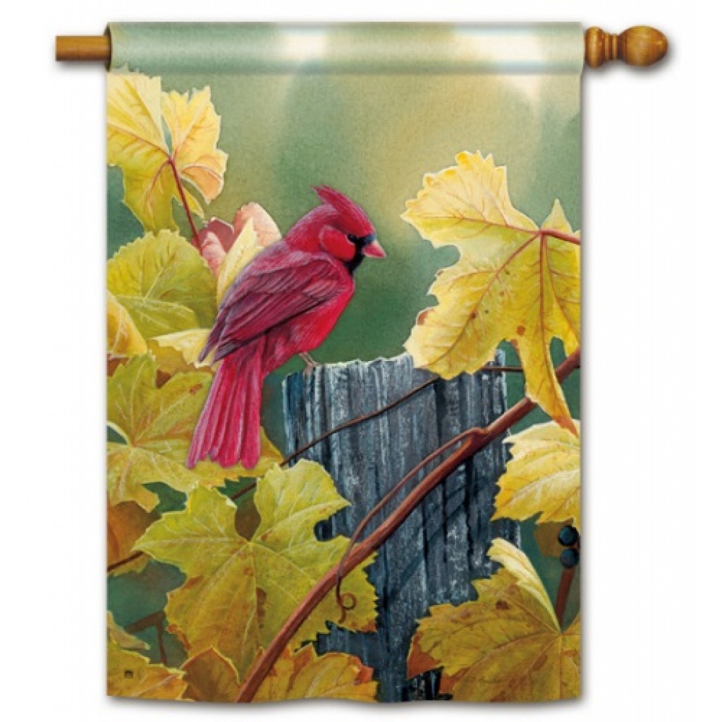 Grapevine Cardinal House Flag Fall Flags Bird Flags Yard Flags