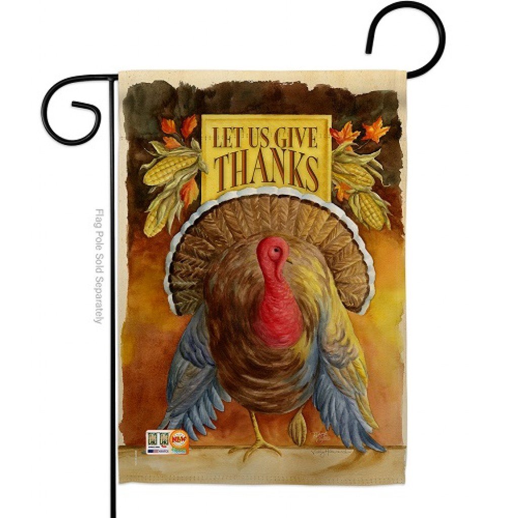 Let Us Give Thanks Day Garden Flag | Thanksgiving Flags | Yard Flags