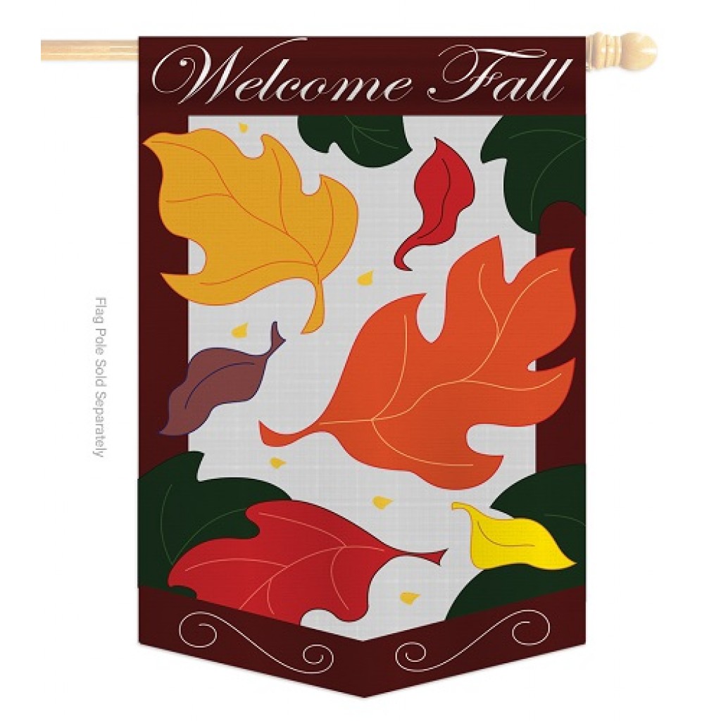 Fall Leaves House Flag Fall Flags Applique Flag House Flag