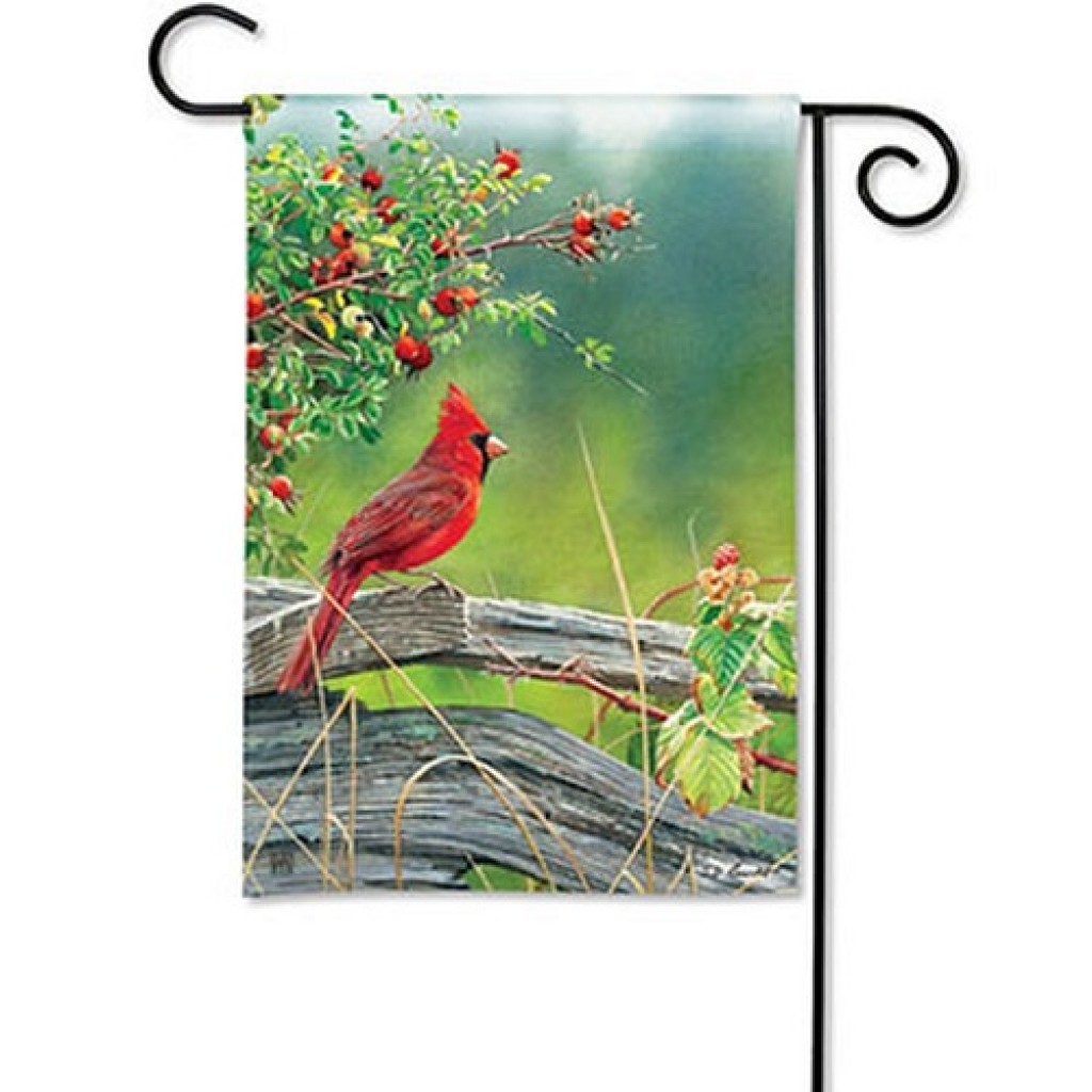 Cardinal Lookout Garden Flag Floral Flags Bird Flags Garden Flags