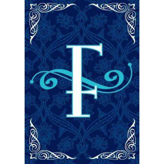 Blue Teal Monogram-F Flag | Personalized, Clearance, Cool, Flags