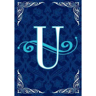 Blue Teal Monogram-U Flag | Personalized, Clearance, Cool, Flags