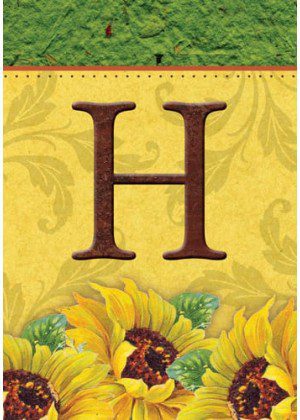 Sunflower Monogram-H Flag | Fall, Personalized, Clearance, Flags