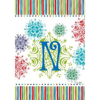 Snowflake Monogram-N Flag | Personalized, Clearance, Flags