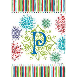 Snowflake Monogram-P Flag | Personalized, Clearance, Flags