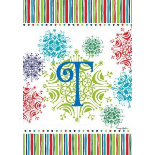 Snowflake Monogram-T Flag | Personalized, Clearance, Flags