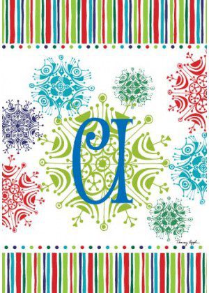 Snowflake Monogram-U Flag | Personalized, Clearance, Flags