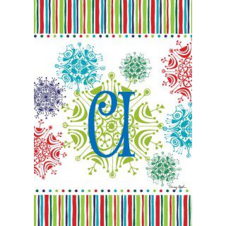 Snowflake Monogram-U Flag | Personalized, Clearance, Flags