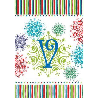 Snowflake Monogram-V Flag | Personalized, Clearance, Flags