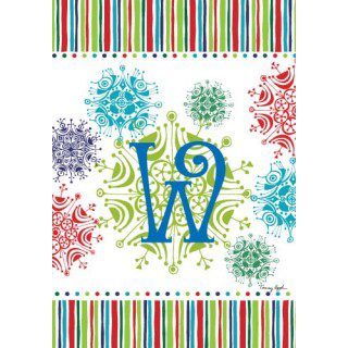 Snowflake Monogram-W Flag | Personalized, Clearance, Flags