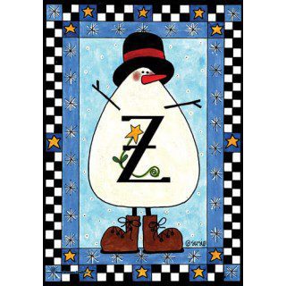 Snowman Monogram-Z Flag | Personalized, Clearance, Flags