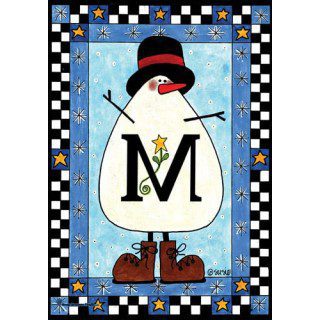 Snowman Monogram-M Flag | Personalized, Clearance, Flags