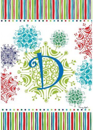 Snowflake Monogram-D Flag | Personalized, Clearance, Flags