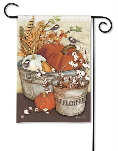 Farmhouse Pumpkins Garden Flag | Fall Flags | Garden Flags