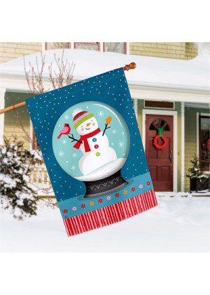 Snow Globe House Flag | Snowman, Winter, Outdoor, House, Flag