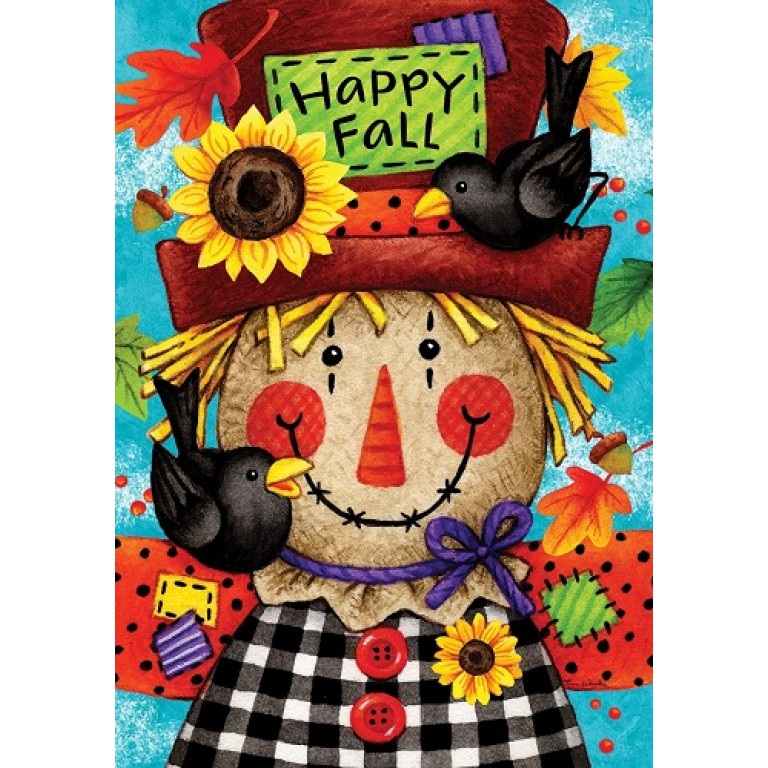 Happy Scarecrow Flag | Garden Flags | Fall Flags | Double Sided Flags