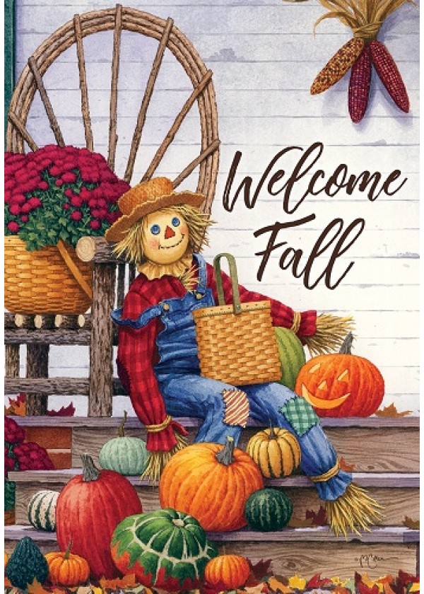 Happy Scarecrow Flag | Garden Flags | Fall Flags | Double Sided Flags