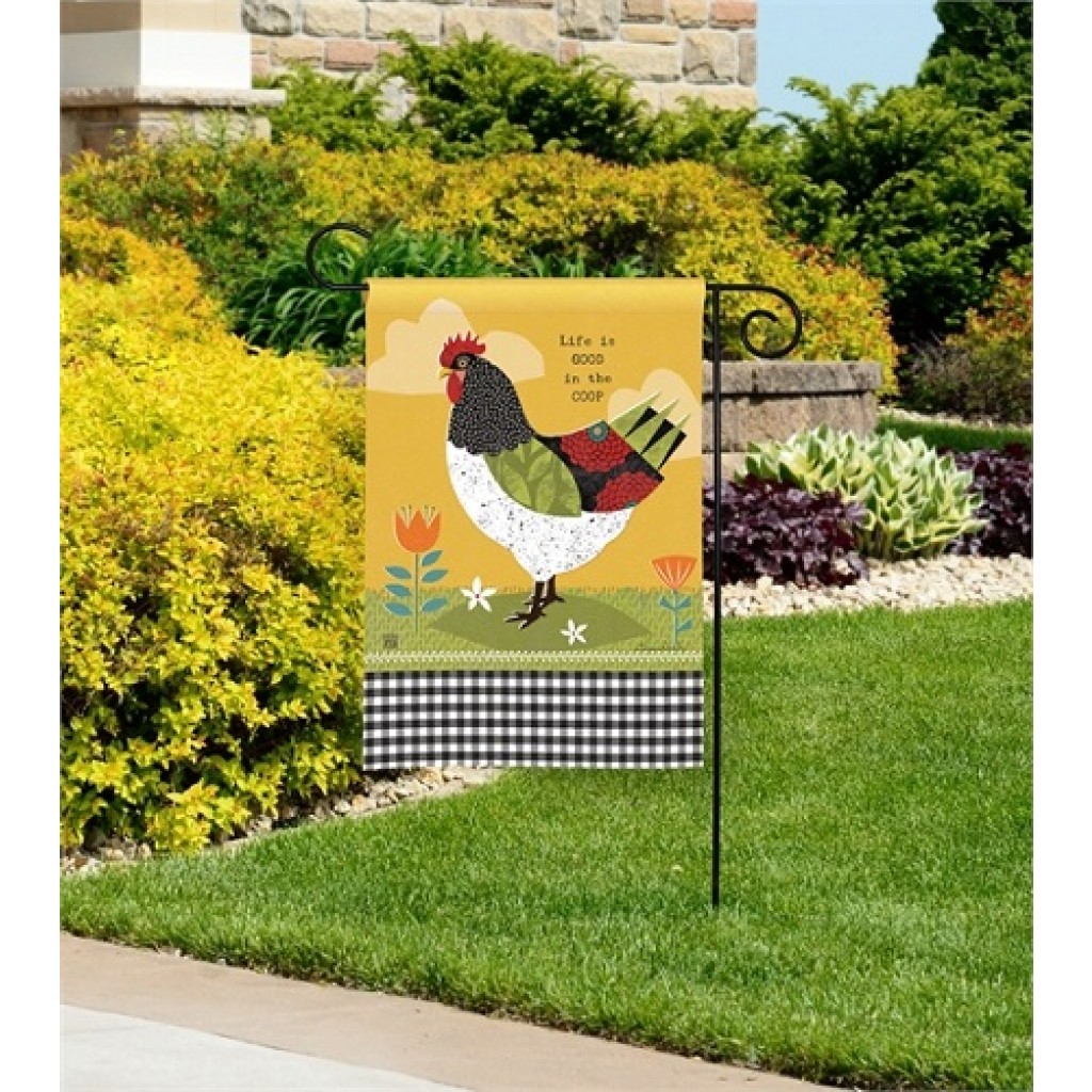 Farm Charm Hen Garden Flag | Cool Flag | Spring Flag | Farmhouse Flags