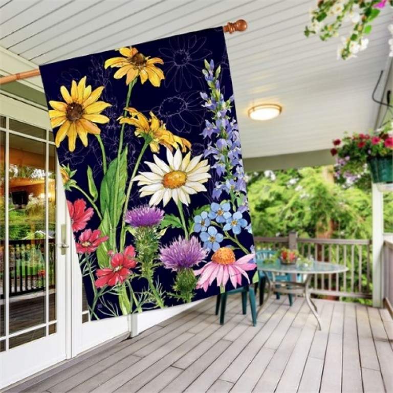 Wildflower Mix House Flag | Summer Flags | Floral Flags | Yard Flags