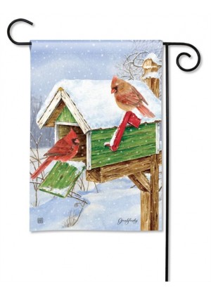Cardinal Mailbox Garden Flag | Winter, Bird, Yard, Garden, Flags