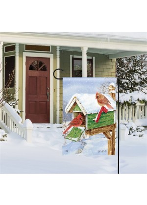 Cardinal Mailbox Garden Flag | Winter, Bird, Yard, Garden, Flags