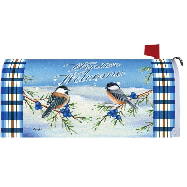 Winter Chickadees Mailbox Cover Mail Box Covers Mailwrap Mail Wrap