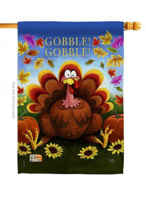 Gobble House Flag | Thanksgiving, Double Sided, House, Flags