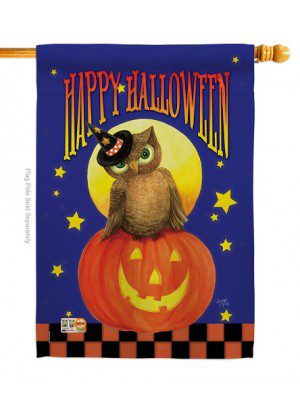 Owl Sitting on Jack House Flag | Halloween, Yard, House, Flags