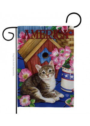 America Proud Kitten Cat Garden Flag | Animal, Patriotic, Flags
