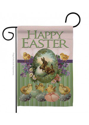 Bunny With Chicks Garden Flag | Easter, Two Sided, Garden, Flags
