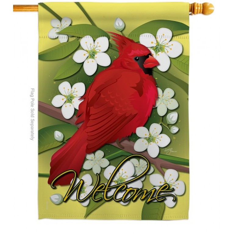 Cardinal House Flag Spring Flag House Flag Flag Bird Flag