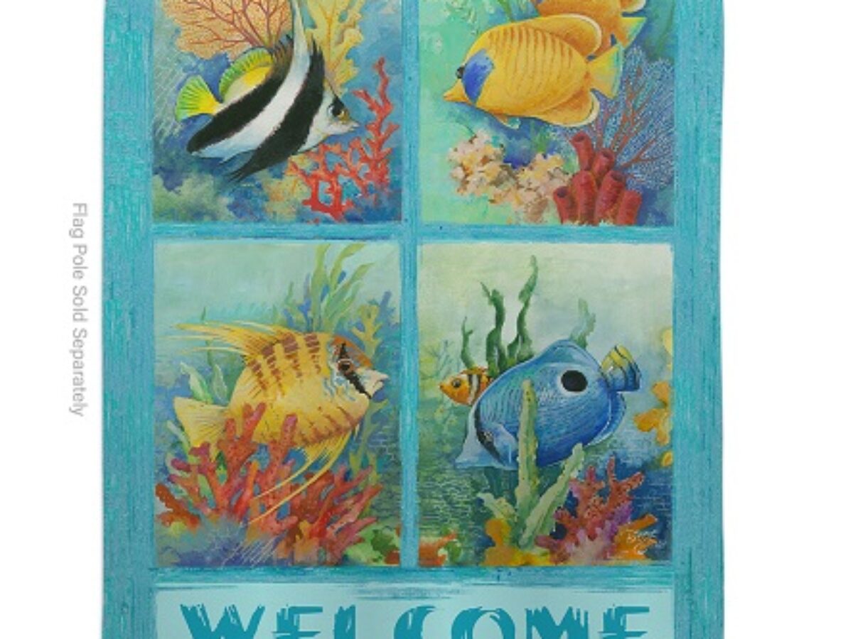 Welcome Tropical fish and coral reefs Garden Flag Double-sided House Decor Yard