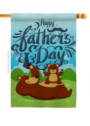 Beary Happy Father's Day House Flag | Father's Day, House, Flags