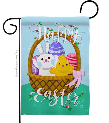 Happy Easter Basket Garden Flag | Easter Flags | Outdoor Flags