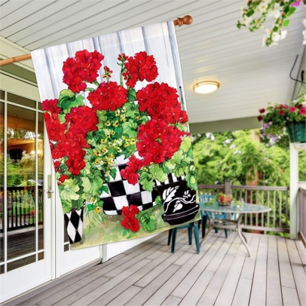 Geranium Flowers House Flag | Floral Flags | House Flags | Yard Flags