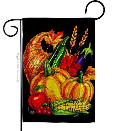 Grateful Cornucopia Garden Flag | Thanksgiving, Garden, Flags