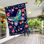 Flutter-By House Flag | Floral, Summer, Spring, Yard, House, Flags