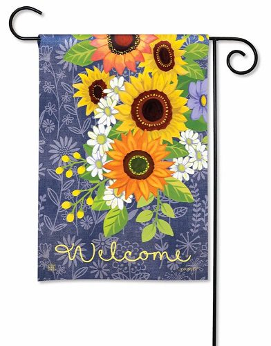 Colorful Flowers Birds Welcome Garden Flag Outdoor Holiday Lawn Yard Banner