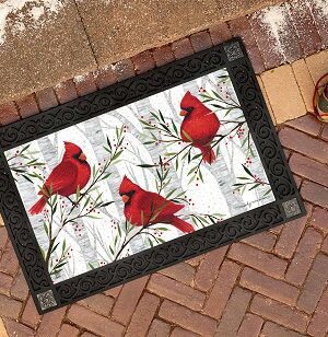 Cardinals in Snow Indoor & Outdoor MatMate Insert - Doormat 18 x 30