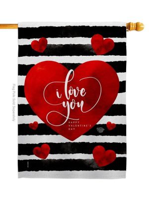 Love You Day House Flag | Valentine's Day, Valentine, House, Flag