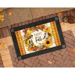 Happy Fall Wreath Doormat | MatMates | Decorative Doormats