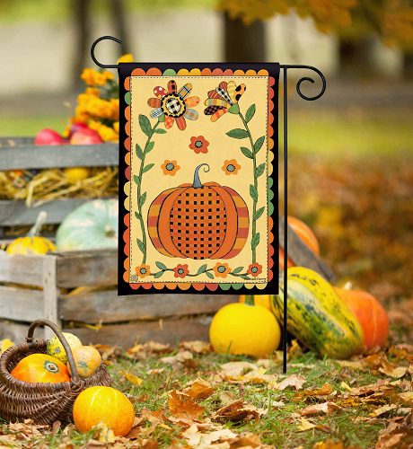 Patchwork Pumpkin Garden Flag | Fall Flags | Garden Flags