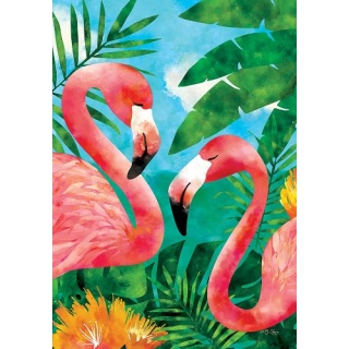 Flamingos Flag | Summer, Cool, Bird, Yard, Lawn, Decorative, Flag