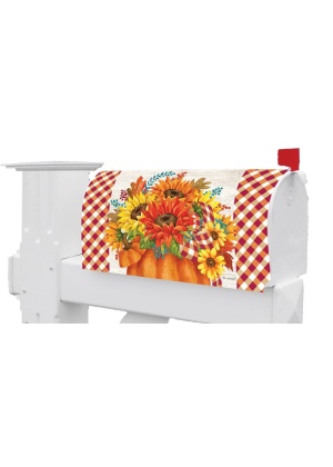 Pumpkin Sunflowers Mailbox Cover | Mailbox Cover | Mailbox Wrap