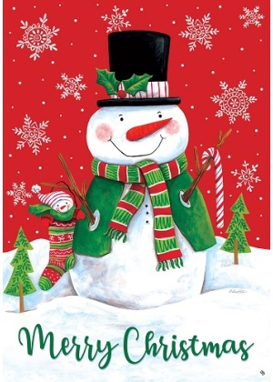 Red & Green Snowman Flag | Christmas Flags | Snowman Flags