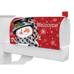 Black & Red Snowman Mailbox Cover | Magnetic Mailbox Covers