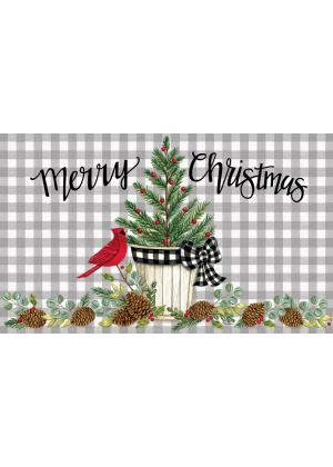 Cardinal Christmas Tree Doormat | Decorative Doormats | MatMate